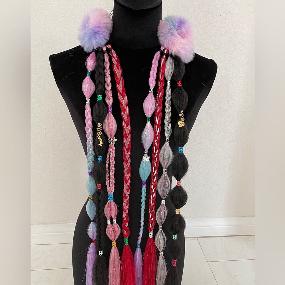 Festival ready hair tie on braids